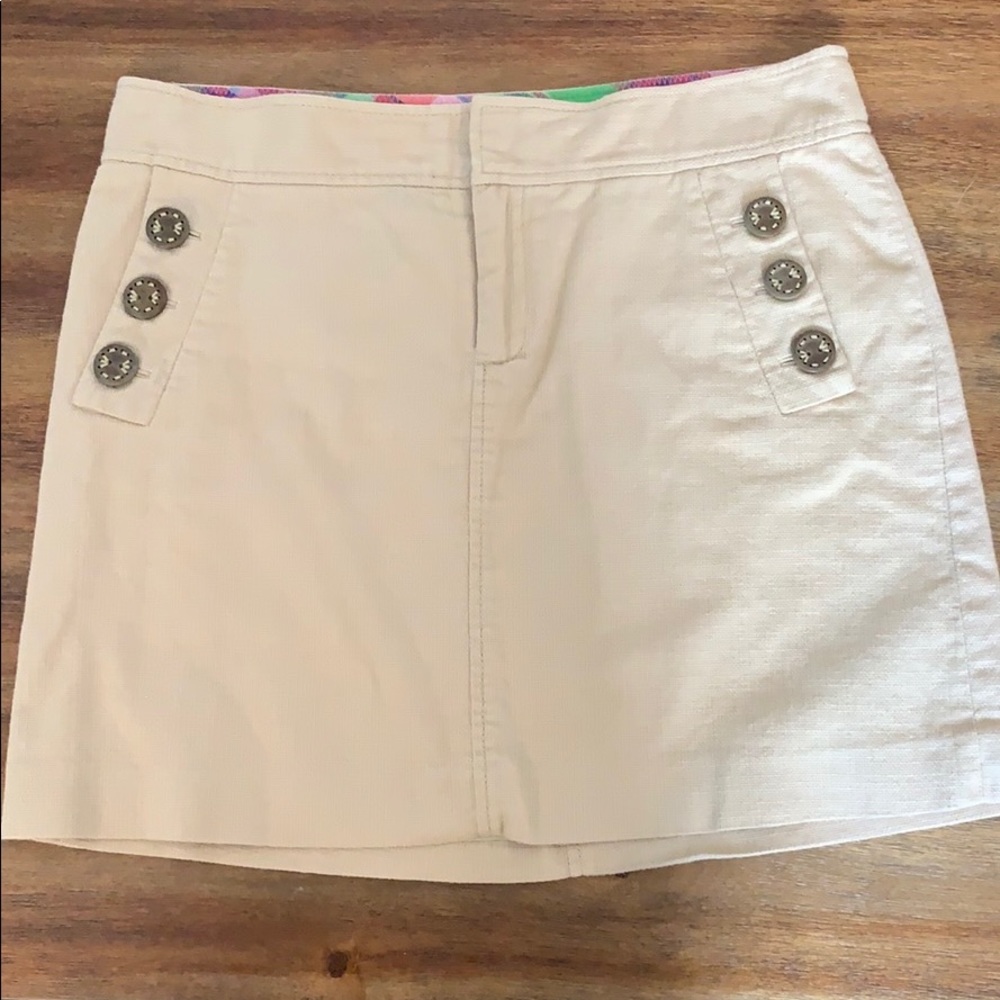 🔅Lilly Pulitzer Khaki Mini Skirt Size 6